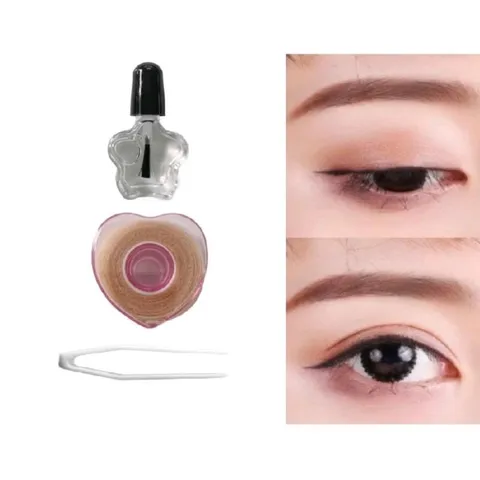 Dán Mí Lưới Cuộn Trái 200 Cặp Yuexiu - Trang Điểm Mắt Tự Nhiên Kèm Keo và Nhíp, Hàn Quốc