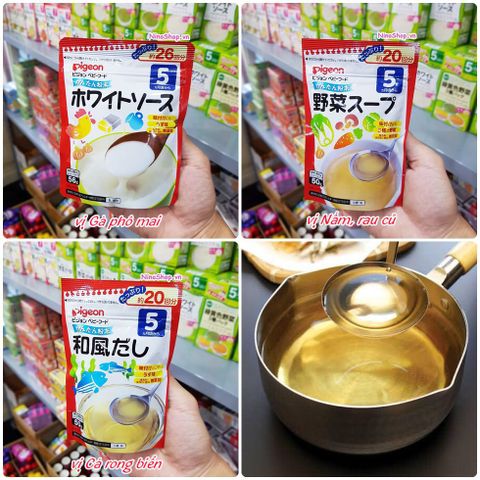 Bột Dashi Pigeon các vị cho bé 50g - Gà Phô Mai