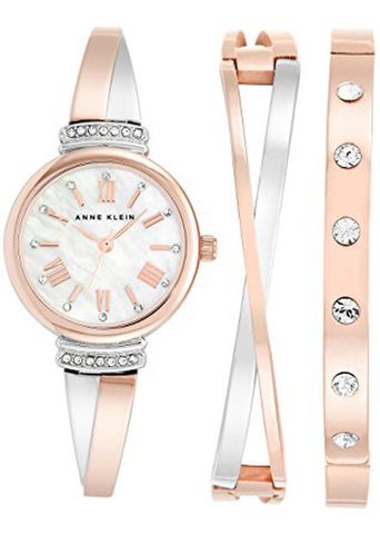 Set đồng hồ Anne Klein AK/2245RTST mặt trắng 26mm kèm lắc tay