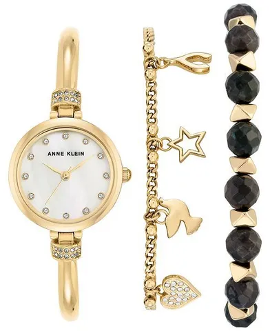 Set đồng hồ nữ AK/2840LBDT Anne Klein case 26mm Gold-Tone