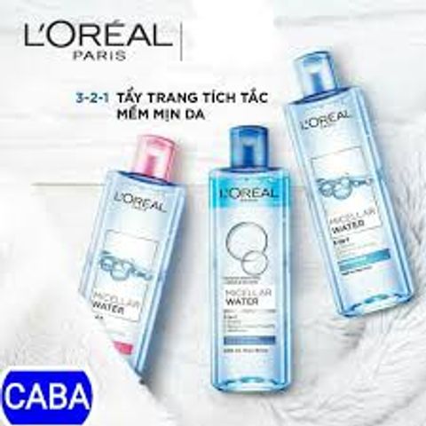 Nước Tẩy Trang L'Oreal Paris 400ml - Micellar Water 3 Trong 1, Giữ Ẩm Cho Da, Phù Hợp Với Mọi Loại Da, Không Chứa Dầu