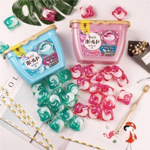 Hộp viên giặt Gel Ball 3D 18 viên Viên màu xanh