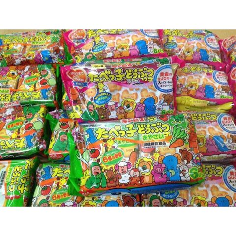 Bánh quy DHA Ginbis Hình Thú 27g x 6 gói, Xanh, Rau củ