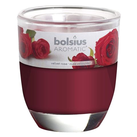 Ly nến thơm tinh dầu Bolsius 105g QT024342 hoa hồng nhung