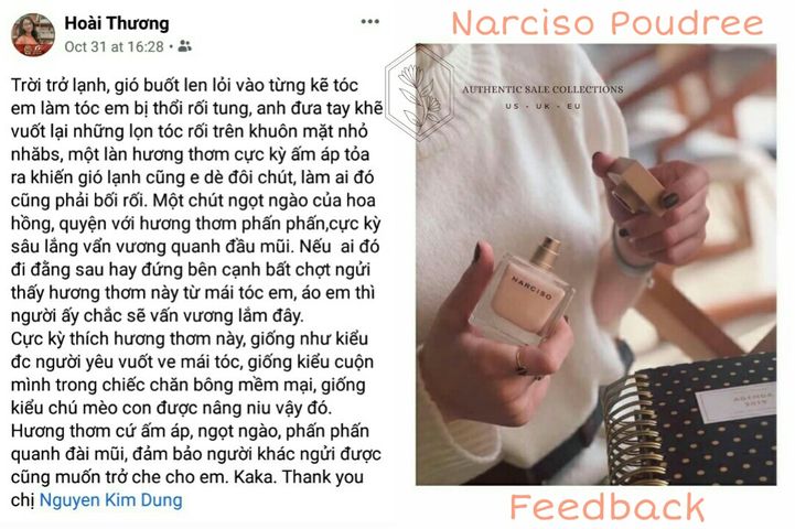 Nước Hoa Nữ Narciso Poudree EDP Quyến Rũ - Hương Hoa Cỏ Sang Trọng, Lọ Chiết 10ml và Full 90ml