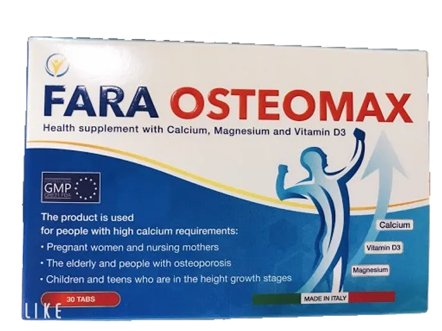 Thực phẩm bảo vệ sức khỏe Fara Osteomax hỗ trợ bổ sung Ca, Mg, Vitamin D3