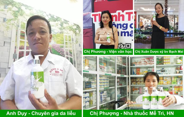 Combo 3 Nước Tắm Cho Bé Dr Baby Giảm Rôm Sảy, Mẩn Ngứa, Hăm Tã