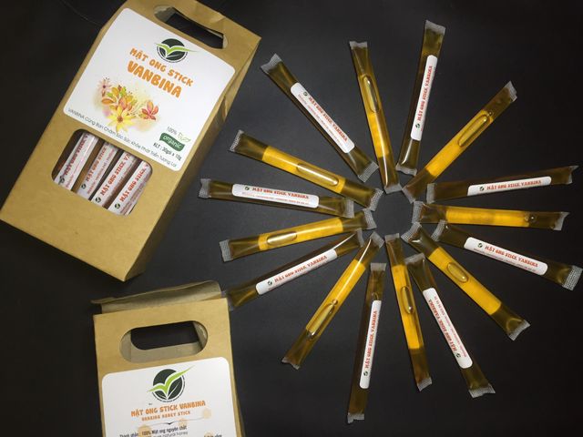 Mật Ong Stick Vanbina Nguyên Chất 100% - Hỗ Trợ Tiêu Hóa, Dinh Dưỡng Cao, Tiện Dụng Khi Du Lịch, Chất Lượng Xuất Khẩu 30g x 30g