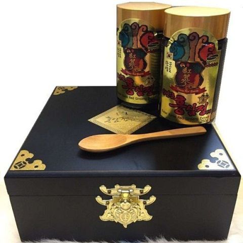 Cao Hồng Sâm Hàn Quốc Hộp Gỗ Đen 250g x 2 Lọ - Tăng Cường Sức Khỏe, Giảm Stress, Tốt Cho Tim Mạch
