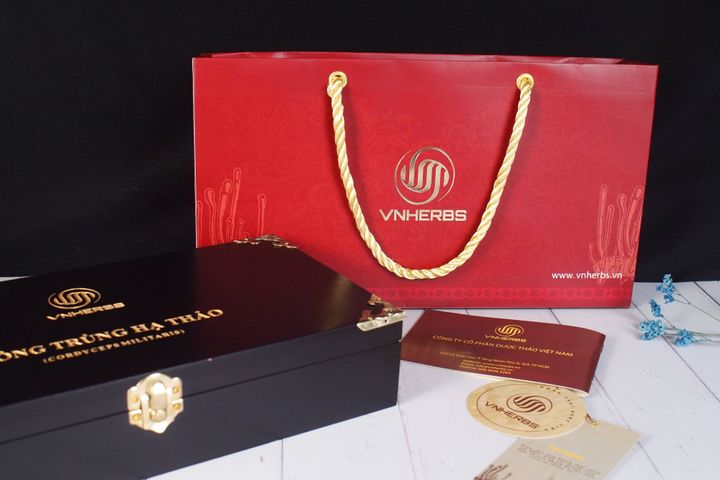 Đông Trùng Hạ Thảo Ký Chủ Nhộng - VNHERBS Hộp Gỗ 80 con - Sản Phẩm Dinh Dưỡng Từ Nấm Cordyceps Militaris Tăng Cường Sức Khỏe
