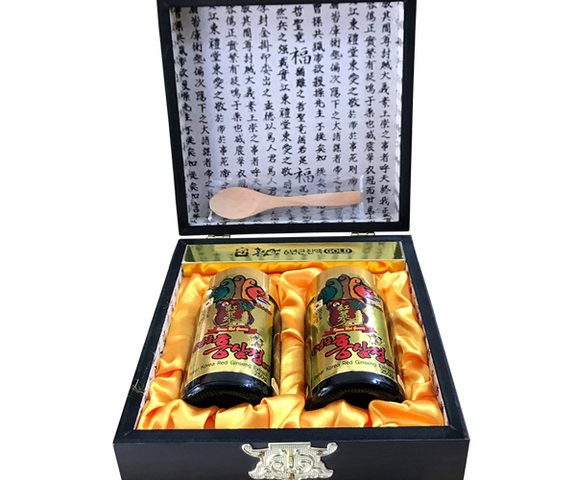 Cao Hồng Sâm Hàn Quốc Hộp Gỗ Đen 250g x 2 Lọ - Tăng Cường Sức Khỏe, Giảm Stress, Tốt Cho Tim Mạch