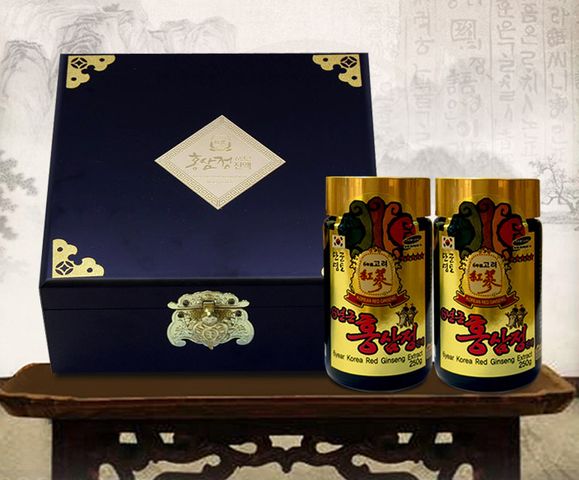 Cao Hồng Sâm Hàn Quốc Hộp Gỗ Đen 250g x 2 Lọ - Tăng Cường Sức Khỏe, Giảm Stress, Tốt Cho Tim Mạch
