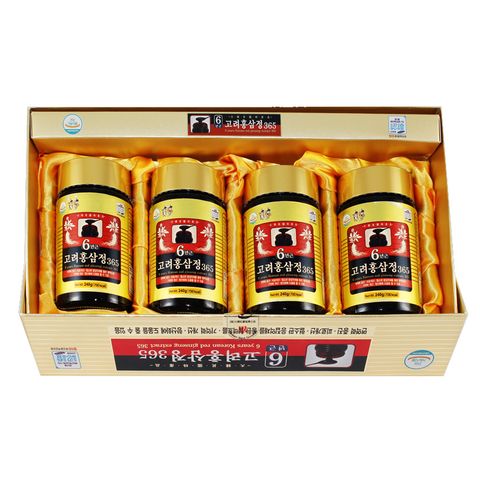 Cao Hồng Sâm 365 Hàn Quốc Chính Hãng Hộp 4 Lọ - Thực Phẩm Hỗ Trợ Sức Khỏe, Dùng Làm Quà Biếu Sang Trọng