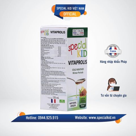 Siro Ho Special Kid Vitaprolis - Giải pháp hỗ trợ sức khỏe hô hấp cho trẻ, phòng cảm cúm và viêm đường hô hấp mùa lạnh, nhập khẩu Pháp 125ml