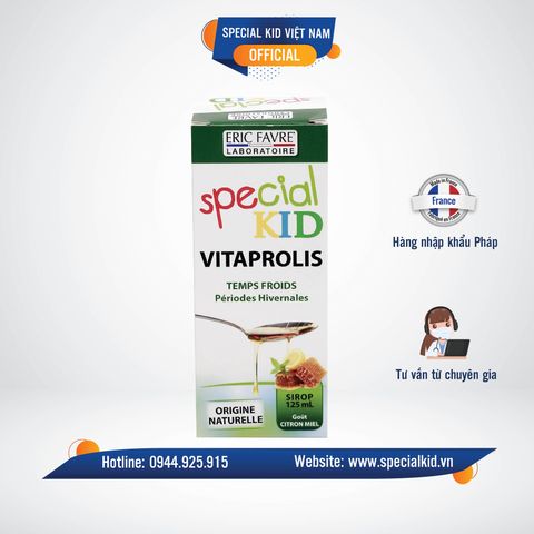 Siro Ho Special Kid Vitaprolis - Giải pháp hỗ trợ sức khỏe hô hấp cho trẻ, phòng cảm cúm và viêm đường hô hấp mùa lạnh, nhập khẩu Pháp 125ml