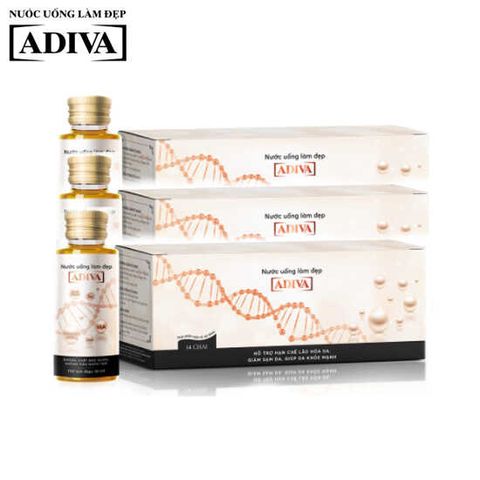 Combo 3 Nước Uống Hỗ Trợ Làm Đẹp Collagen Adiva 14 lọ x 30ml