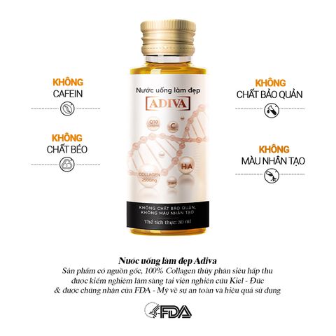 Nước Uống Hỗ Trợ Làm Đẹp Collagen ADIVA 14 lọ Tặng 3 Lọ Collagen