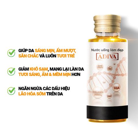 Nước Uống Hỗ Trợ Làm Đẹp Collagen ADIVA 14 lọ Tặng 3 Lọ Collagen