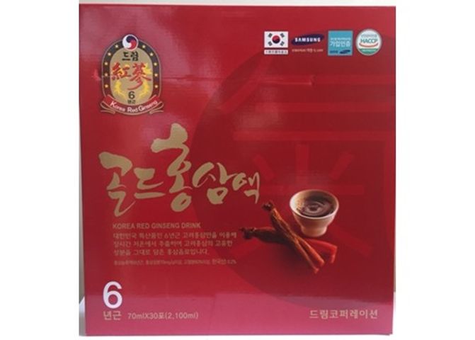 Nước Uống Hồng Sâm 6 Năm Tuổi Hàn Quốc - Thức Uống Bổ Dưỡng 30 Gói x 70ml Tăng Cường Năng Lượng, Hỗ Trợ Sức Khỏe