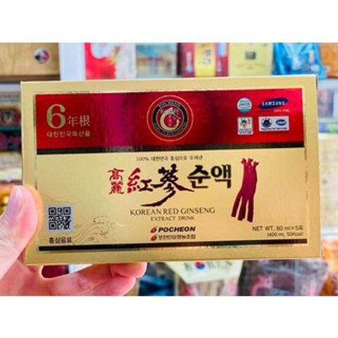 Tinh Chất Nước Hồng Sâm Pocheon Cao Ly Hàn Quốc 80ml x 30 Gói - Bổ Sung Năng Lượng, Hỗ Trợ Khỏe Mạnh, Quà Tặng Ý Nghĩa