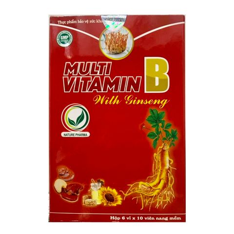 Combo 5 Hộp Viên Multi Vitamin B With Ginseng - Thực Phẩm Chức Năng Tăng Cường Sức Khỏe, Hỗ Trợ Giảm Đau Thần Kinh