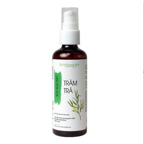 Sữa Rửa Mặt Giảm Mụn Tràm Trà Cho Da Nhạy Cảm Milaganics 100ml