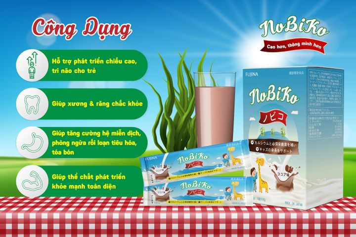 Sữa tăng chiều cao Nobiko nhập khẩu Nhật Bản, cho trẻ 2 đến 16 tuổi