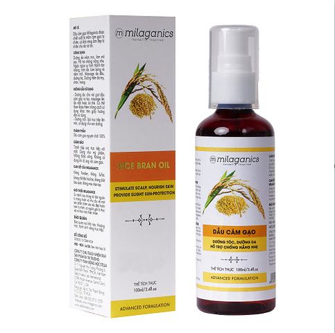 Dầu Cám Gạo Nguyên Chất Dưỡng Da ,Tóc,Môi Milaganics 100ml
