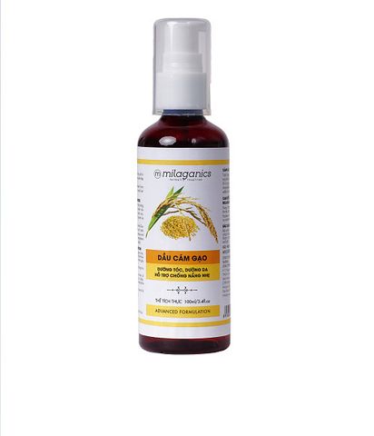 Dầu Cám Gạo Nguyên Chất Dưỡng Da ,Tóc,Môi Milaganics 100ml