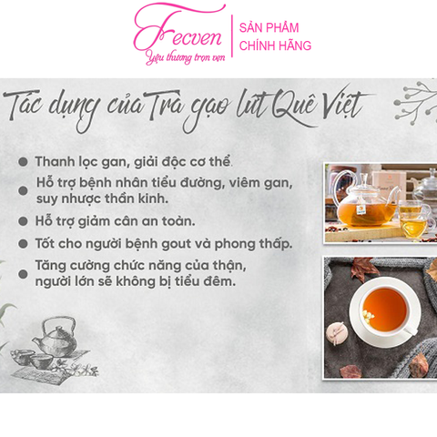 Trà Gạo Lứt Quê Việt Giúp Giải Nhiệt, Thanh Lọc Cơ Thể, Fecven