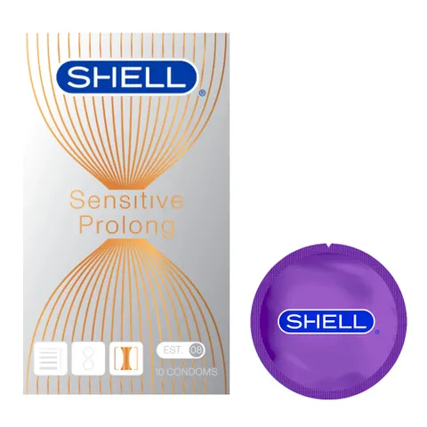 Bao cao su Shell Sensitive Prolong siêu mỏng kéo dài hộp 10 cái