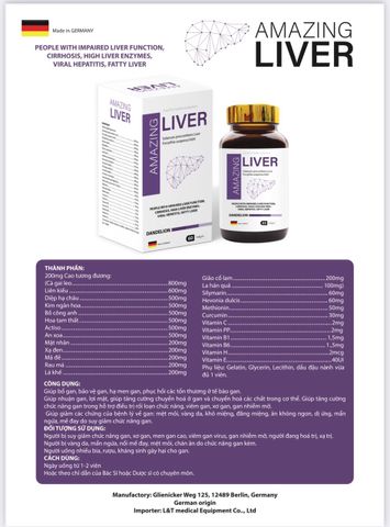 Viên uống Amazing Liver Hỗ trợ bảo vệ và phục hồi gan