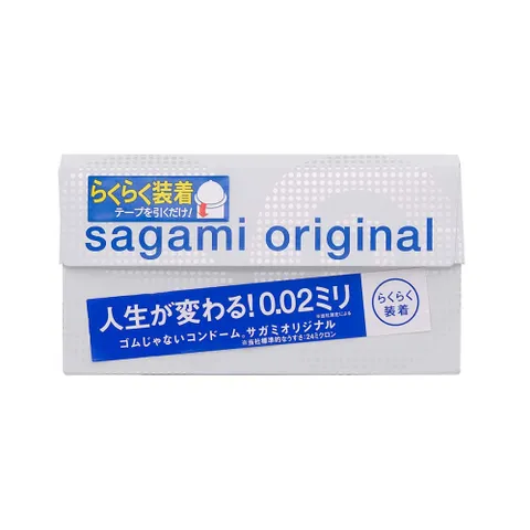 Bao cao su Sagami 002mm siêu mỏng hộp 6 cái