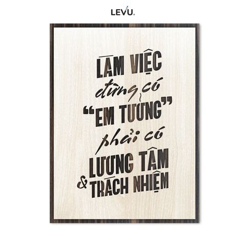 Tranh slogan giá rẻ LEVU002 khắc gỗ phong cách hiện đại