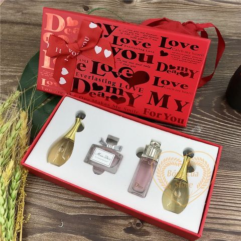 Set Nước hoa mini Di-or 4 chai x 5ml - phiên bản hộp đỏ love for you