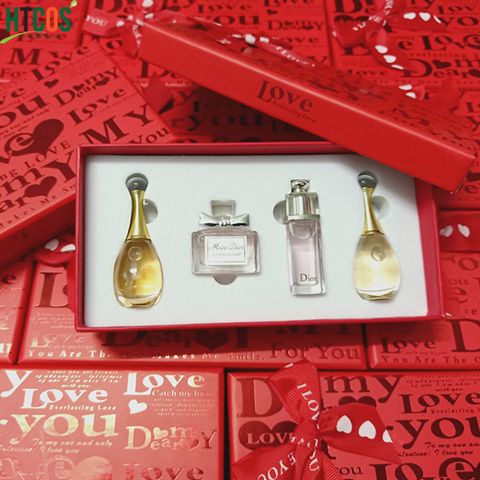 Set Nước hoa mini Di-or 4 chai x 5ml - phiên bản hộp đỏ love for you