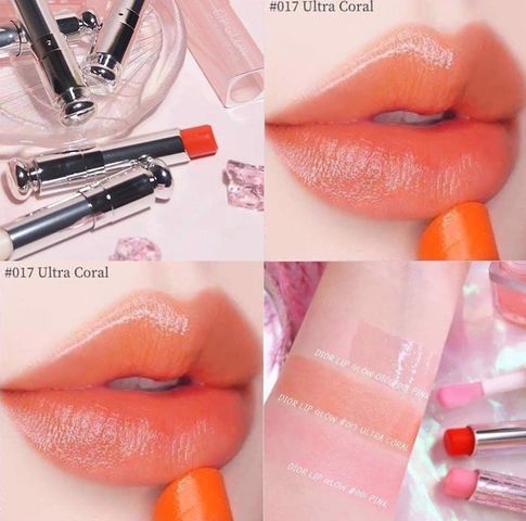 Son Dưỡng Dior Addict Lip Glow Lip Balm 017 Ultra Coral - Dưỡng ẩm, Màu Hồng Cam Tươi Tắn, Sang Trọng và Quyến Rũ