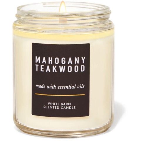 Nến thơm Bath and Body Works mahogany teakwood 1 bấc