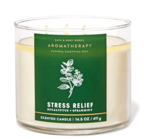 Nến thơm bath and body works stress relief eucalyptus spearmint 3 bấc