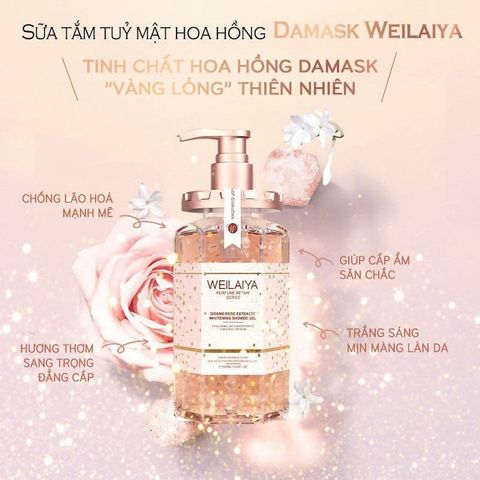 Sữa tắm trắng da damask weilaiya grand rose extracts whitening 450ml