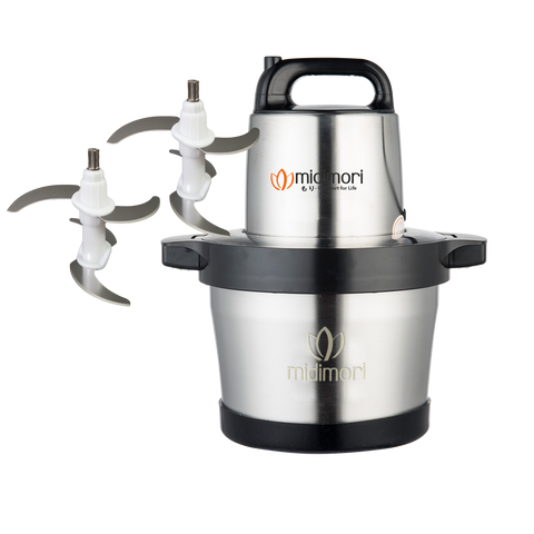 Máy xay thịt inox Midimori 1200W tặng kèm 1 bộ dao dự phòng