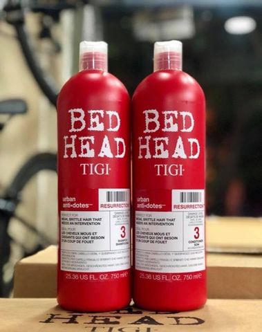 Cặp Đôi Dầu Gội và Xả Bed Head Tigi Đỏ Số 3 - Giải Pháp Cho Tóc Hư Tổn, Nuôi Dưỡng Khỏe Mạnh, Mỹ Phẩm Nhập Mỹ