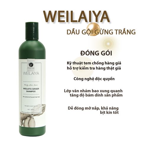 Bộ dầu gội cặp weilaiya tinh chất gừng cao cấp gội 400ml xả 250ml