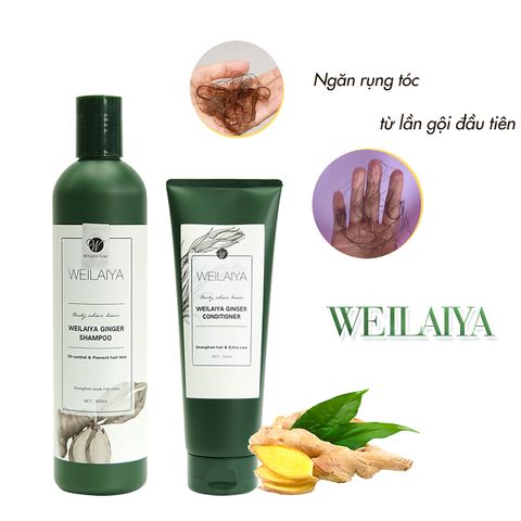 Bộ dầu gội cặp weilaiya tinh chất gừng cao cấp gội 400ml xả 250ml