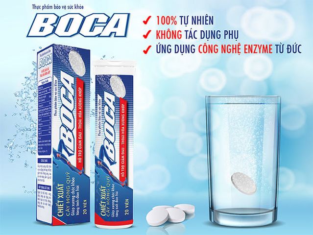 Viên Sủi Boca Hỗ Trợ Xương Khớp Tuýp 20 Viên