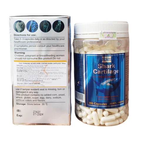 Viên uống Blue Shark Cartilage 750mg Costar - Hỗ Trợ Khớp, Tăng Tính Dẻo Dai và Cải Thiện Sức Khỏe Xương Khớp