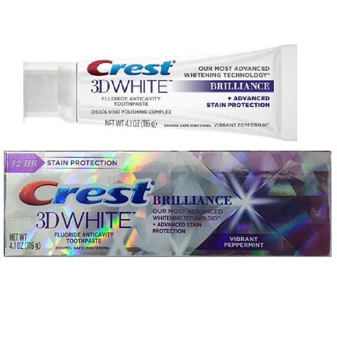 Lốc 3 cây kem đánh răng crest 3d white brilliance 116g tím