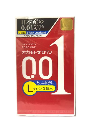 Bao Cao Su Okamoto 0.01 Zero One Siêu Mỏng Cỡ Lớn H3