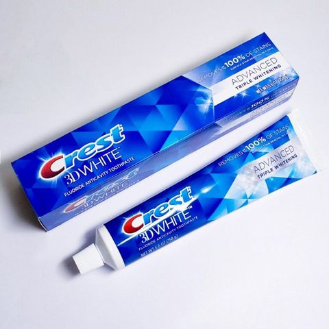 Set 5 tuýp kem đánh răng crest 3d white advanced 147g mỹ mẫu mới