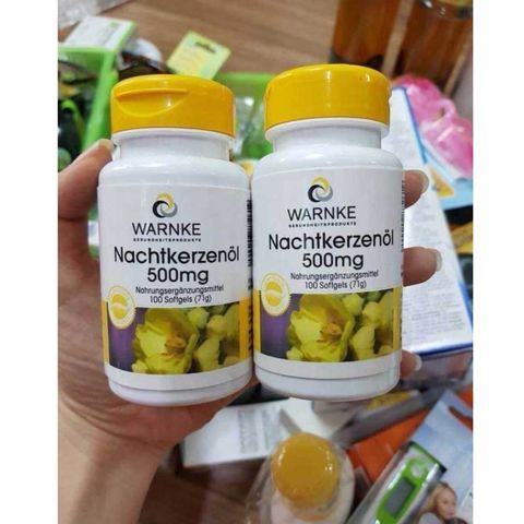 Viên uống Tinh Dầu Hoa Anh Thảo Warnke Nachtkerzenöl 500mg - Hỗ trợ Làm Đẹp Da và Cân Bằng Nội Tiết Nữ, 100 Viên Đức